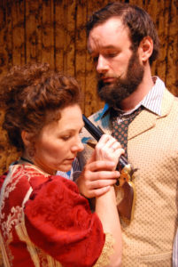 Adrienne Sweeney and Jerome Yorke in Hedda Gabler, 2009