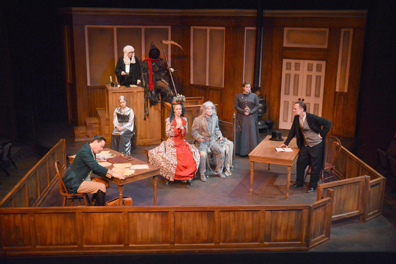 Cast and set tableau, The Trial of Ebenezer Scrooge, 2017