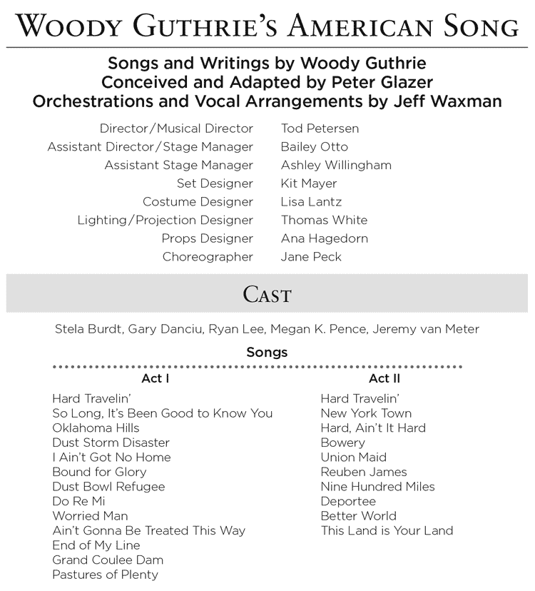 Woody Guthrie's American Song - Cast and Crew