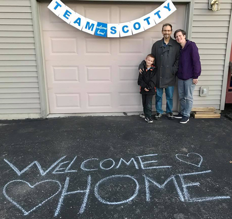 Scott, Kieran and Stela at their new house